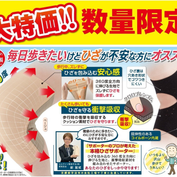 毎日歩ける　ひざサポーター　1枚【M-L】